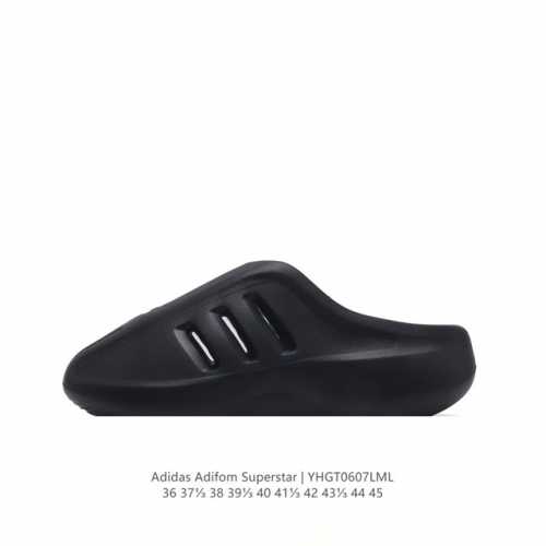 阿迪达斯 Adidas Adifom 夏季沙滩涉水百搭休闲拖凉拖鞋 超厚底增高男女鞋包头凉拖鞋。采用超轻95% 注塑 Eva塑料,5%泡沫塑料发泡缓震物料成型鞋