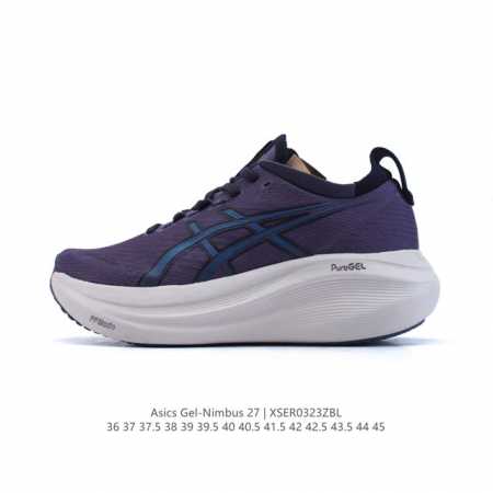 200 【新品】Asics亚瑟士升级Gel-Nimbus 27男女同款跑鞋透气缓震回弹跑鞋N27跑步鞋该鞋款专为提高跑者舒适度和运动表现而设计，搭载了新型鞋面材 - 点击图像关闭