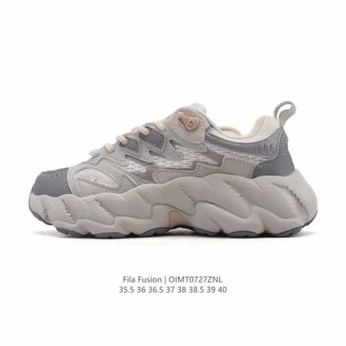 公司级 斐乐 女款老爹鞋 Fila Fusion 厚底增高百搭运动鞋 意大利百年经典运动品牌，网红单品 小红书推荐爆款 Fila斐乐新款小白鞋斐乐潮牌文化街头风