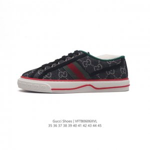 Gucci 古奇 小白鞋 古驰奢侈品男女运动鞋休闲鞋子 Gucci Tennis 1977老花帆布鞋，经典耐穿复古感满满的gucci老花帆布鞋老花满印板鞋 红绿