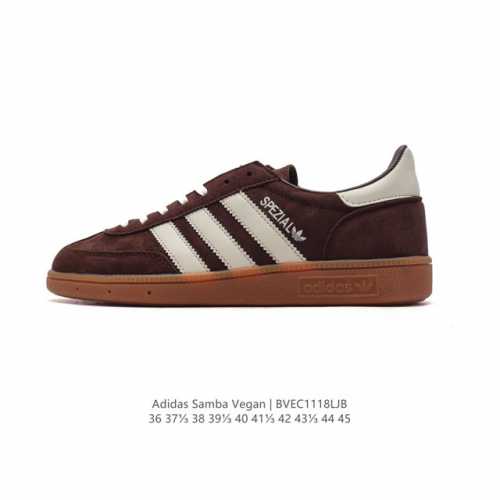 Adidas 阿迪达斯 男女运动鞋 三叶草sambavegan休闲鞋 德训鞋 复古板鞋经典运动鞋。采用环保设计的焕新adidas Samba经典鞋,力求伴你前行