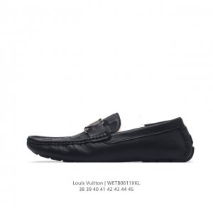 公司级 路易威登 Lv Louis Vuitton 2024年 老花 牛皮 新款男士休闲皮鞋真皮一脚蹬潮流男鞋夏季软面豆豆鞋宝马驾车鞋 尺码：38-45 编码：