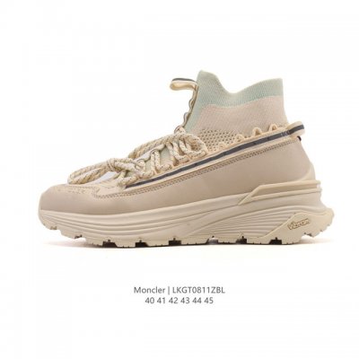 公司级 Moncler 盟可睐 蒙口 Trailgrip Gtx 抗撕裂材质山地户外运动鞋 厚底增高 筒袜式中高帮男女鞋。鞋身采用Cordura防撕裂尼龙 Go