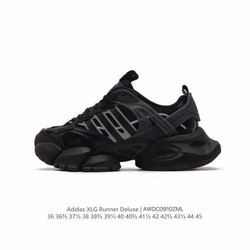 公司级 阿迪达斯adidas Xlg Runner Deluxe 跑步者豪华版系列低帮厚底增高老爹风复古缓震休闲运动慢跑鞋。男女鞋半码制#原楦原纸版开发版型#采