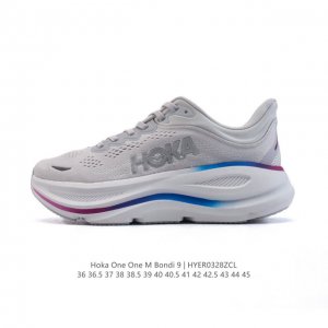 170 hoka畅行无阻 Hoka One One Bondi 9 舒适百搭耐磨轻便 低帮跑步鞋 男女款。Bondi 9 最显著的变化在于其鞋底单元，原本扎实可