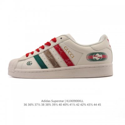 公司级 阿迪达斯 Adidas Superstar 2025年新款鞋子 经典贝壳头系列 新款休闲板鞋潮流男女士运动鞋 。鞋面皮革拼接材质 标志性的贝壳鞋头，简约