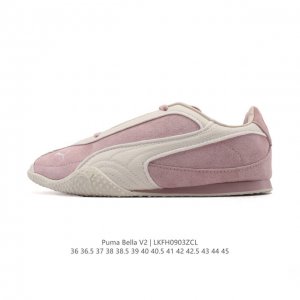新品 puma彪马 Bella V2 Leather 中国限定时尚百搭 舒适 德训 薄底鞋 耐磨 低帮 生活休闲鞋 新款情侣复古运动鞋女子德训鞋休闲鞋不对称流动