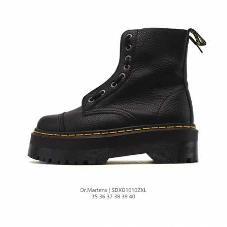 公司级 D.R Martens 马汀博士 商务皮鞋 荔枝纹 高帮马丁靴 筒靴 女士休闲鞋 增高厚底网红经典英伦风上线人手必备Dr.Martens 复古靴子 高帮 - 点击图像关闭