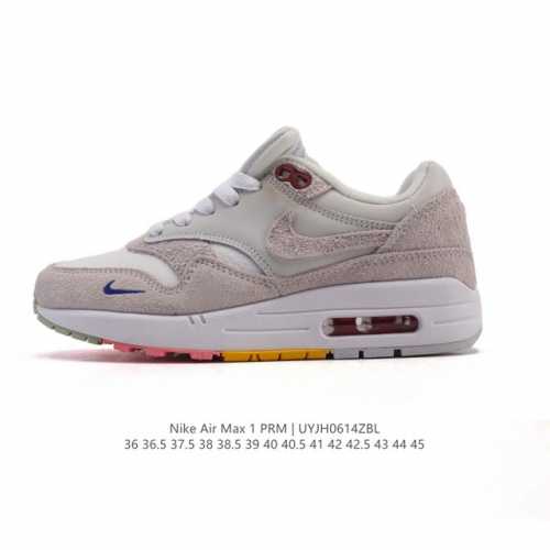 公司级 耐克 Nike Air Max 1 Prm 男女子气垫缓震慢跑鞋 复古厚底增高运动鞋。从法国建筑中汲取设计灵感，兼具运动风范和时尚格调，是此系列起初搭载