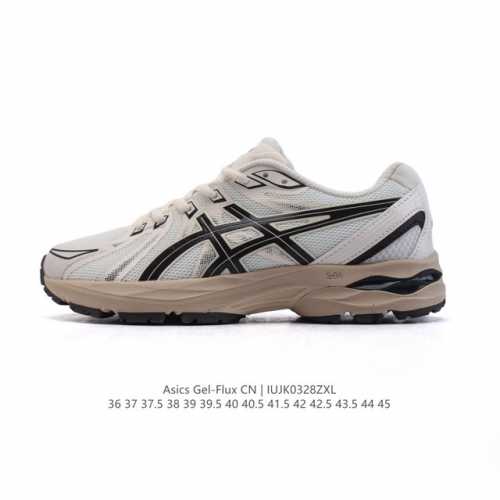 160 asics 亚瑟士 男女跑鞋Gel-Flux Cn透气缓震跑步鞋舒适运动鞋 舒适 皮革 低帮 休闲跑步鞋 Gel-Flux Cn跑鞋：缓震回弹，跑步也能
