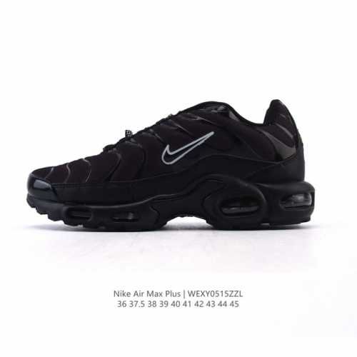 nike 耐克 男女子休闲鞋气垫缓震跑步鞋 Air Max Plus 运动鞋 造型超讨喜！鞋面以帆布和织物材质包裹，保证了轻薄透气，更适合夏季穿着。鞋侧 鱼骨