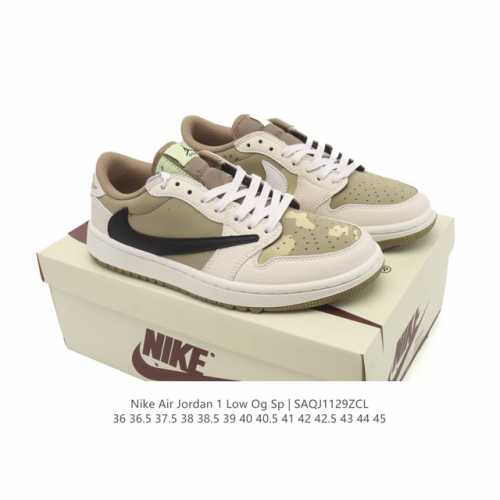 真标 耐克 Nike Air Jordan 1 Low Og Sp Military Blue Aj1乔1倒勾 2025年新款 低帮篮球鞋 Aj1 乔丹1代 A