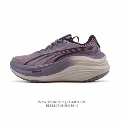 公司级 彪马 Puma Deviate Nitro3女士2025年新款跑步鞋减震舒适缓冲回弹简约软底运动鞋注氮泡沫橡胶鞋垫耐磨防滑百搭老爹鞋 Deviate N