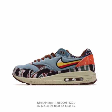 耐克 Nike Air Max 1 男女子运动鞋 气垫缓震慢跑鞋厚底增高跑步鞋。从法国建筑中汲取设计灵感，兼具运动风范和时尚格调，是此系列起初搭载 Air 的鞋 - 点击图像关闭