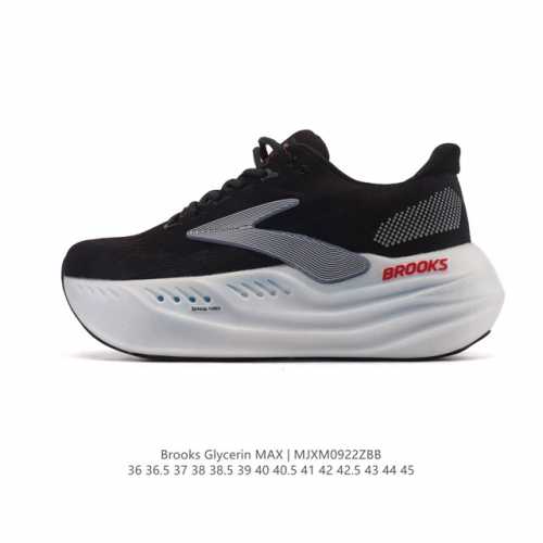 新品公司级 布鲁克斯 Glycerin Max 超级甘油:舒适的增高神器！Brooks Glycerin Max是一款极具突破性的顶级缓震运动跑鞋，由百年专业跑