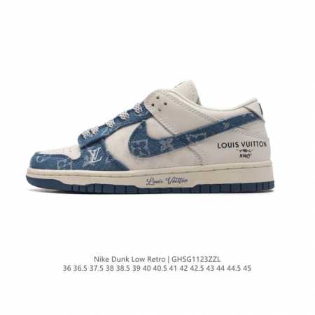 真标 耐克 Nike Dunk Low 运动鞋复古板鞋 路易威登联名 作为 80 年代经典篮球鞋款，起初专为硬木球场打造，后来成为席卷街头的时尚标杆，现以经典细 - 点击图像关闭