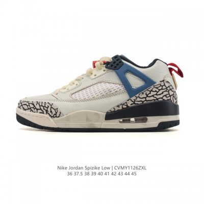 耐克 Nike Jordan Spizike Low 经典爆裂纹复古运动篮球鞋！全新低帮造型吸睛！整双鞋在融合了 Air Jordan 经典鞋款中的标志性元素之