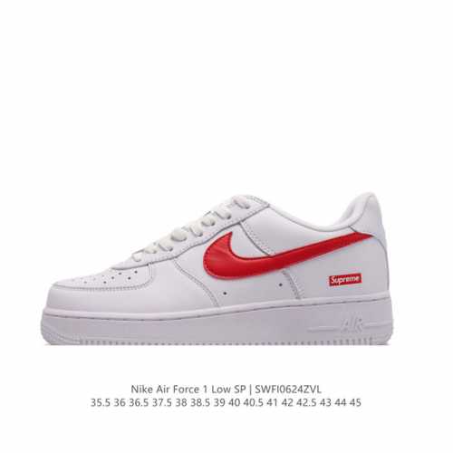 耐克 Nike Air Force 1 '07 Low 空军一号含气垫 低帮百搭厚底增高休闲运动板鞋。柔软、弹性十足的缓震性能和出色的中底设计，横跨复古与现代的