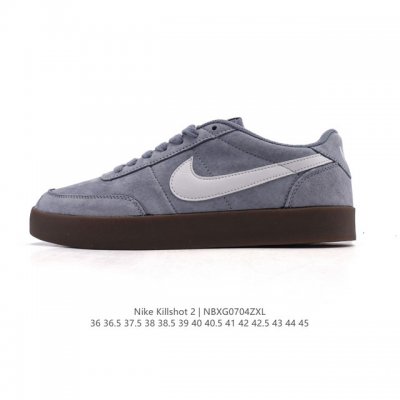 耐克板鞋 生胶米白 复古板鞋J.Crew X Nike 联名 Killshot Ii Leather 男女休闲复古运动鞋。采用米白色皮革制作鞋身，大号Swoos