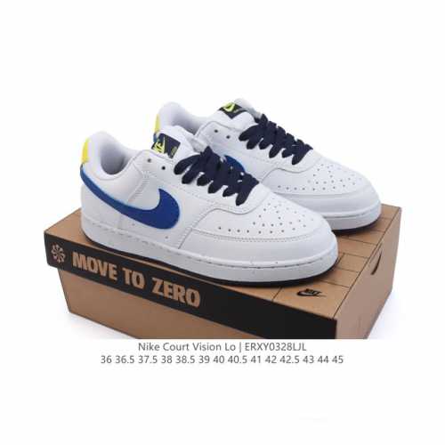 100 耐克Nike Court Vision Low 校园风低帮复古篮球板鞋男女运动鞋。延续80年代复古篮球鞋，添加学院风细节。皮革组合鞋面，利落风格，重现复