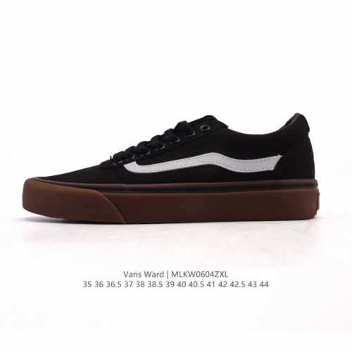 Vans Ward官方同步运动板鞋 Ward鞋款相比Vans其他鞋款并不为太多人熟悉，鞋面采用全帆布材质，鞋帮海绵填充能够很好的保护脚踝，橡胶鞋底及华夫格纹理，