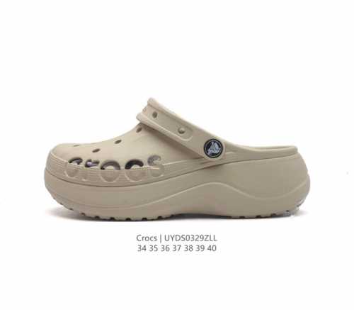 Crocs 沙滩洞洞鞋 女休闲厚底增高凉拖鞋 卡骆驰杨幂同款 厚底增高凸显大长腿沙滩鞋 选择尺码时 建议选大一码 脚感更舒适 这款没有鞋盒 类型 女鞋 尺码 3