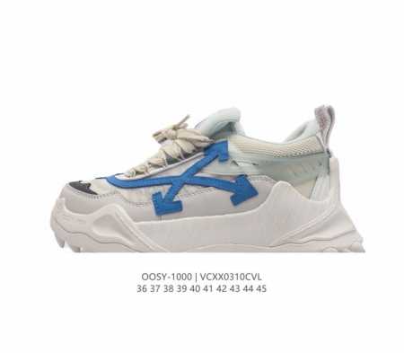 公司级off-White C O Odsy-1000 Sneakers 登山靴 萃取灵感集合ow所有标志logo溶于鞋中极具辨识度 复古感爆棚原版网眼布双拼牛皮 - 点击图像关闭
