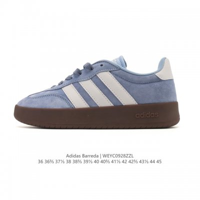 阿迪达斯 Adidas Barreda 考拉派对 复古休闲 清新 舒适百搭 德训鞋 T字头 防滑耐磨 低帮 板鞋 男女款运动鞋。鞋头加宽设计提升了穿着舒适度，长