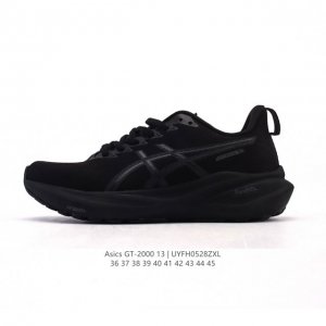 新品 亚瑟士Asics男女子稳定支撑跑步鞋 Gt-2000 13 黑色厚底增高运动老爹鞋 Asics Gt-2000 13是一款专为日常慢跑和长距离训练设计的跑