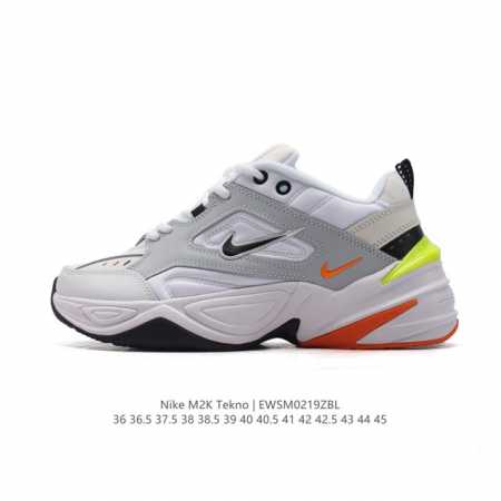 真标 耐克 Nike M2K Tekno 男女子运动鞋厚底老爹鞋经典复古休闲慢跑鞋。从 Monarch 系列汲取灵感，以太空时代细节演绎未来风范。分层鞋面借鉴自 - 点击图像关闭