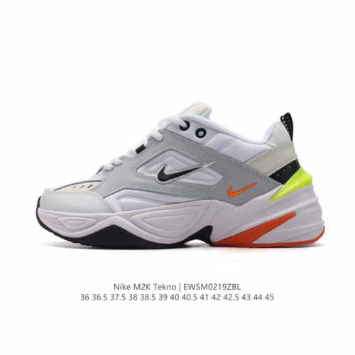 真标 耐克 Nike M2K Tekno 男女子运动鞋厚底老爹鞋经典复古休闲慢跑鞋。从 Monarch 系列汲取灵感，以太空时代细节演绎未来风范。分层鞋面借鉴自