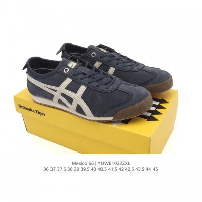 Asics 亚瑟士 男女鞋 配足弓鞋垫 日产经典老牌-鬼塚虎 Onitsuka Tiger Mexico 66经典墨西哥系列复古经典百搭板鞋休闲运动鞋慢跑鞋。采