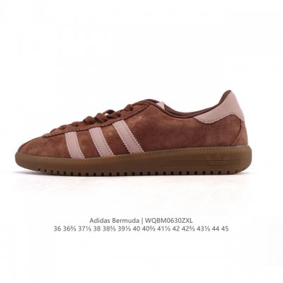 阿迪达斯 Adidas 德训鞋系列 清新 马卡龙 造型！阿迪达斯全新三叶草 Bermuda 运动板鞋悄悄上架！近期，Adidas Originals Bermu