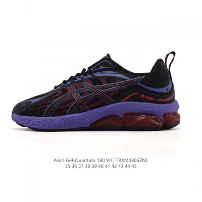 新品公司级 亚瑟士 Asics Gel-Quantum 180 Viii男女子老爹鞋 缓震透气科技飞织鞋面运动鞋 缓冲跑鞋 户外公路跑步鞋Black Black