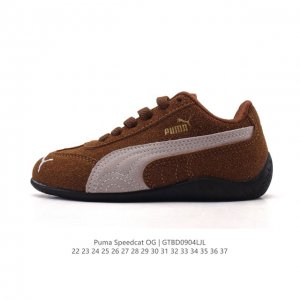 童鞋 puma Speedca Og 彪马极速赛车系列儿童运动鞋 低帮德训风拼接复古百搭休闲赛车鞋 鞋款从80、90年代赛车手所穿的防火赛车鞋为原型，鞋身线条模