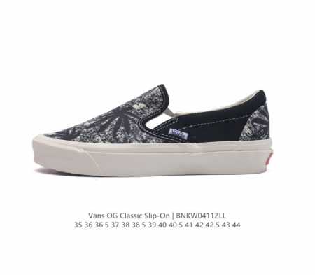 Vans 万斯 范斯 Vans Vault Og Classic Slip-On 98 Dx安纳海姆系列一脚蹬懒人套帆布休闲硫化滑板板鞋 码数：35 36 36 - 点击图像关闭