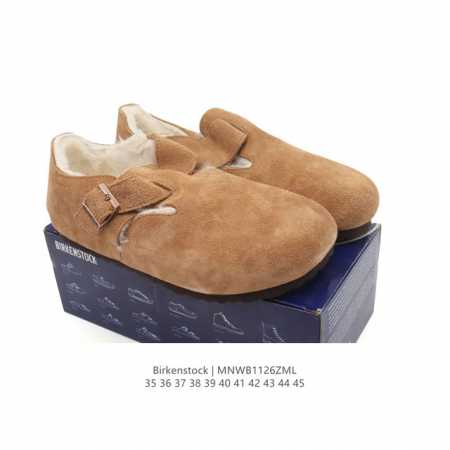 公司级 Birkenstock Boston Vl 勃肯男女鞋 加绒加毛 秋冬新款 绒面金属针扣软木底包头运动板鞋 天鹅绒般的绒面革赋子休闲的经典外观，牛皮绒面 - 点击图像关闭