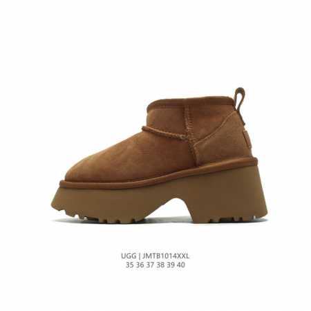 公司级 Ugg 中帮靴子 雪地靴 俏皮可爱的百变造型， 美国轻奢品牌ugg 平底系列冬季羊毛一体雪地休闲保暖毛毛家居包头棉鞋。官方同步包装 检验标 材料采用原厂 - 点击图像关闭