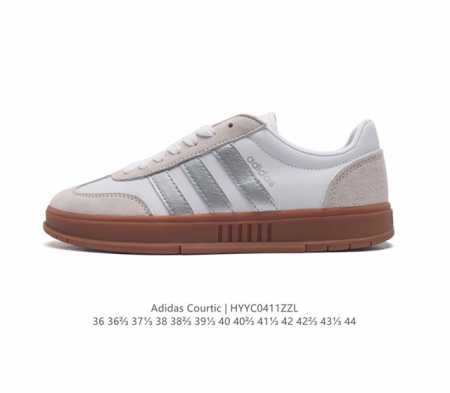 Adidas阿迪达斯官方三叶草courtic男女新款经典运动板鞋 德训鞋 面包鞋 将格调与摩登气质和剪裁融于一体，生活方式运动鞋。用别致鞋面裹脚舒适。经典橡胶全 - 点击图像关闭