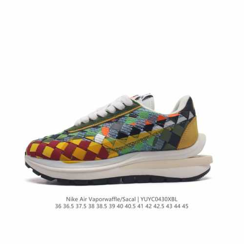 公司级 耐克 Sacaixnikeair Wafflewoven合作鞋款 男女运动鞋，勒布朗上脚！Sacai X Nike 新联名终于看清了！一双十分花哨的运动