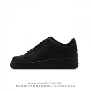 头层皮真气垫 耐克 Nike Air Force 1 '07 Low 空军一号含气垫 低帮百搭厚底增高休闲运动板鞋。柔软、弹性十足的缓震性能和出色的中底设计，横