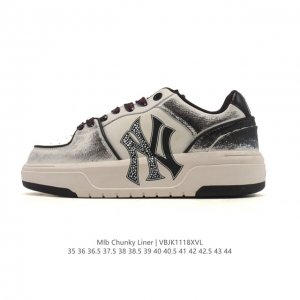 公司级 Mlb Chunky Liner Mid人气单品学长鞋系列轻量增高厚底百搭休闲运动板鞋轻便胶鞋 高级街头休閒品牌鞋。Mlb Chunky Liner 学