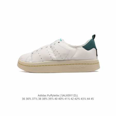 阿迪达斯 男女同款运动鞋 Adidas Puffylette 阿迪达斯三叶草 毛毛虫 复古百搭厚底增高运动板鞋。Adidas Originals Puffyle - 点击图像关闭