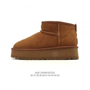 公司级 Ugg雪地靴 中帮筒靴 时尚舒适男女鞋厚底增高长筒靴 俏皮可爱的百变造型， 美国轻奢品牌Ugg 平底系列冬季 雪地休闲保暖毛毛雪地靴。官方同步包装 检验