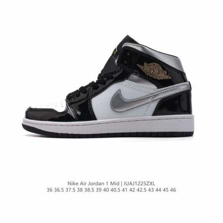 二层皮 耐克 Nike Air Jordan 1 Mid 男女子篮球鞋时尚轻盈板鞋aj1乔1运动鞋 乔丹一代 高帮复古休闲篮球鞋 。Air Jordan 1 M - 点击图像关闭