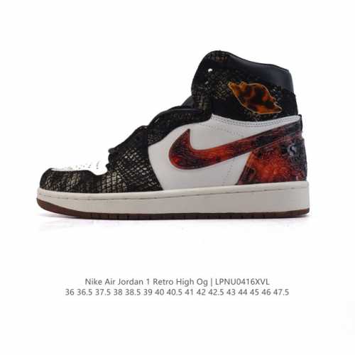 公司级 耐克 男女款运动板鞋 Nike Air Jordan 1 Retro High Og 乔丹一代Aj1 乔1 Aj1 篮球鞋复刻运动鞋。皮面高帮板鞋的设计