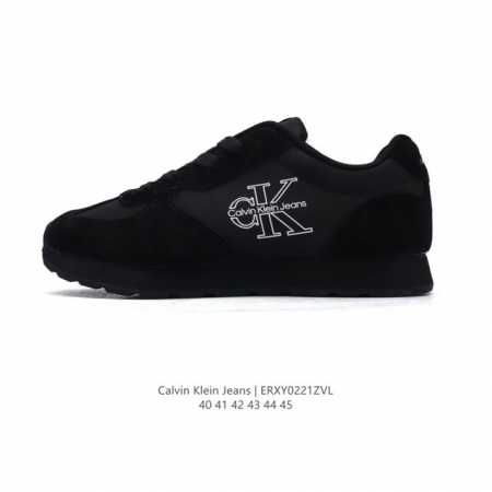 新品 Calvin Klein 卡文克莱 街头 低帮 运动潮流 复古 板鞋 Calvin Klein Jeans 24秋冬男Ck牛皮革拼接印花休闲运动阿甘鞋简约 - 点击图像关闭