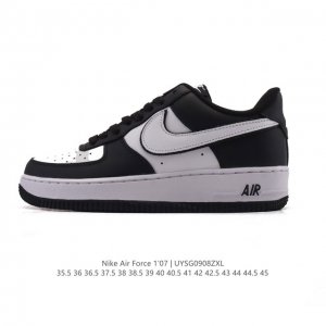 头层皮 耐克 Nike Air Force 1 '07 Low 空军一号含气垫 小白鞋 低帮百搭厚底增高休闲运动板鞋。柔软、弹性十足的缓震性能和出色的中底设计，