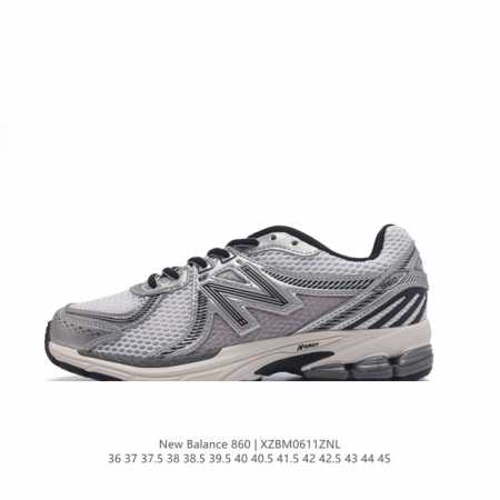Nb 新百伦 New Balance Ml860 V2 系列复古老爹风休闲运动慢跑。采用丝光猪巴皮革拼接透气网眼织物鞋面t-Beam大底提供足步弓支撑，保持步态 - 点击图像关闭