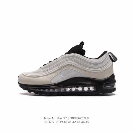 耐克NIKE休闲鞋 经典 气垫 AIR MAX 97 子弹气垫低帮运动鞋。AIR MAX '97 运动跑鞋以流线型鞋身和卓越科技为热爱运动的你造就全方位防护，强 - 点击图像关闭